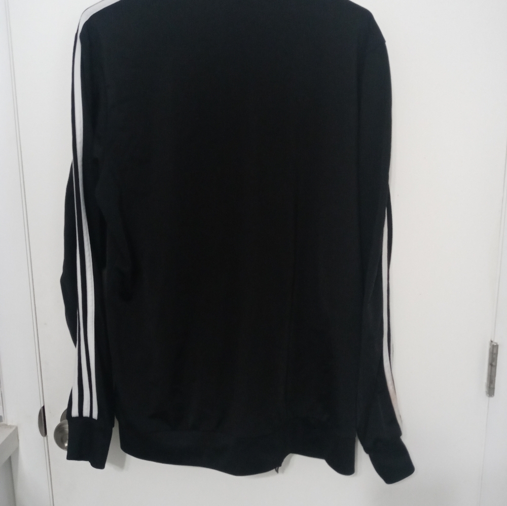 Adidas Essentials Tricot Full Zip Black White 3 Stripes Track Jacket Men's M - Picture 8 of 9